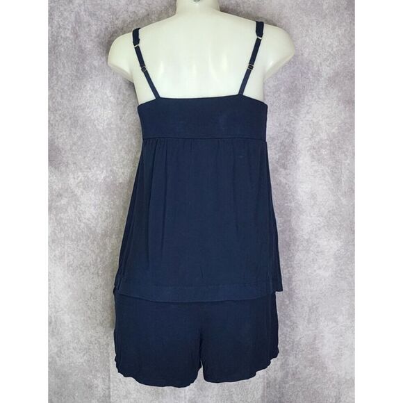 Soma Cool Nights Sleep Set Tank & Shorts Womens Size Small Dark Blue Pajamas - Picture 2 of 12